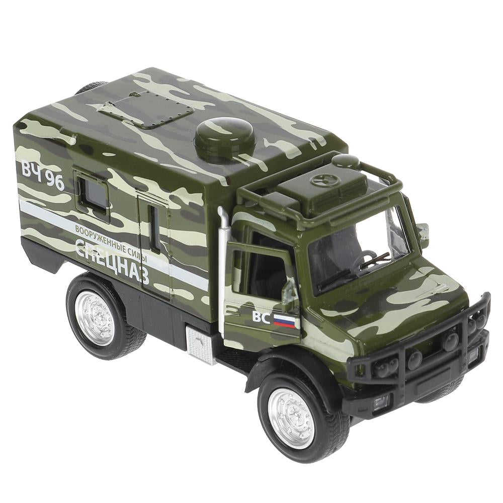 FY6066A-14SLMIL-GN306656 Машина металл свет-звук ГРУЗОВИК ВОЕННЫЙ КАМУФЛЯЖ 14 см, двери, зелен, кор.