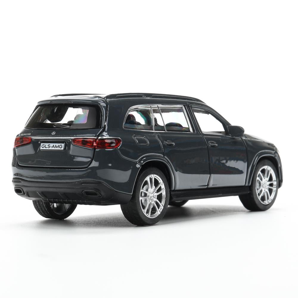 Машина металл MERCEDES-BENZ gls class amg 12см, дв,баг,ин,серый, кор. Технопарк в кор.2*36шт