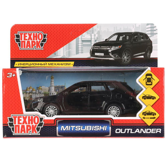 Машина металл "MITSUBISHI OUTLANDER" 12см, открыв. двери, инерц, черный в кор Технопарк в кор.2*36шт