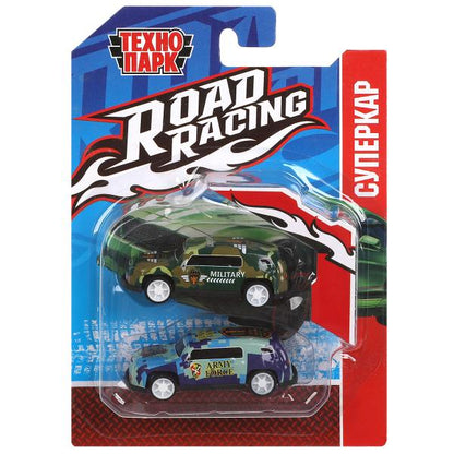 Машина металл ROAD RACING набор 7,5см, 2 шт,металл,в ассорт блистер Технопарк в кор.2*240наб