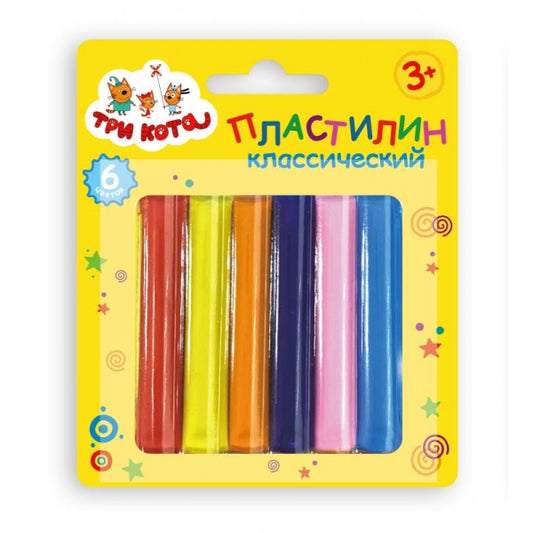 Набор пластилина Три Кота 6 цв., блистер, три кота MultiArt в кор.4*36шт