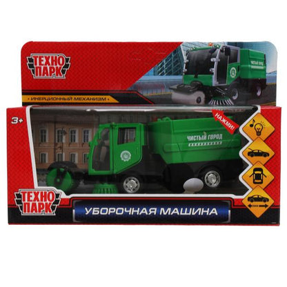 VACCAR-12SL-GN 317735 Машина металл свет-звук УБОРОЧНАЯ МАШИНА 15,5 см, двери, багаж, зелен, кор. Те