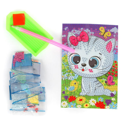 Алмазная мозаика 10*15 котик МУЛЬТИ АРТ в кор.100шт