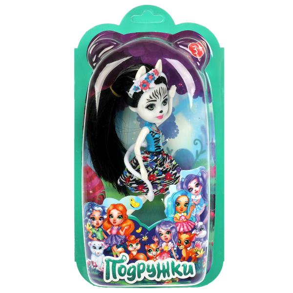 Кукла 15 см подружки, ноги сгиб, зебра, акс, блист КАРАПУЗ в кор.2*72шт