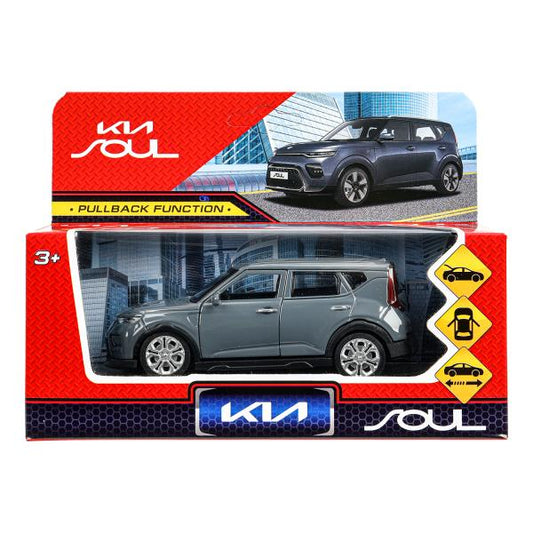Технопарк. Модель "Kia Soul" 12 см, металл, двери, багаж., инерц, темно-серый, кор. арт.SOUL-12-DGR