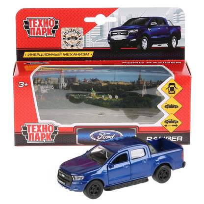 SB-18-09-FR-N(BU) 272085 Машина металл FORD ranger ПИКАП, 12 см, .дв., багаж., инерц., синий, кор.
