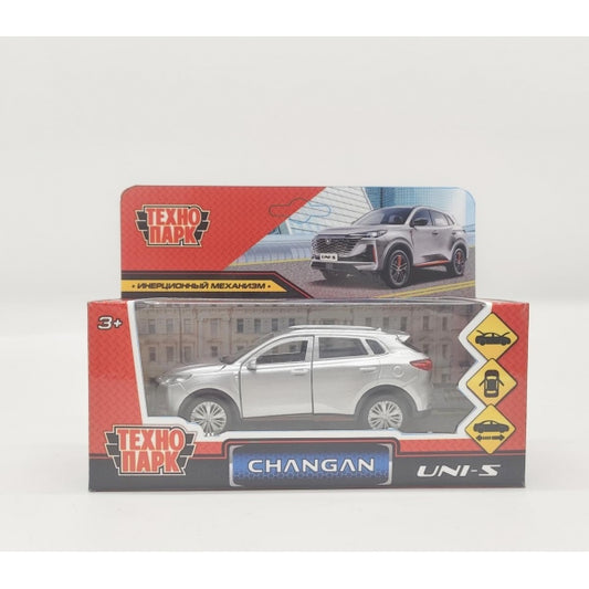 Машина металл changan uni-s 12 см, инерция, двери, багажник, серебристый Технопарк