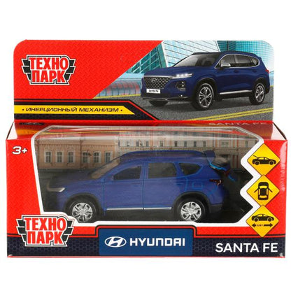 Машина металл HYUNDAI SANTAFE SOFT 12 см, двери, багаж, инерw, СИНИЙ, кор. Технопарк в кор.2*36шт
