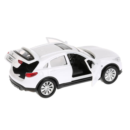 QX70-WT-SL 278686 Машина металл свет-звук INFINITI QX70 12 см, двери, багаж, белый, кор. Технопарк
