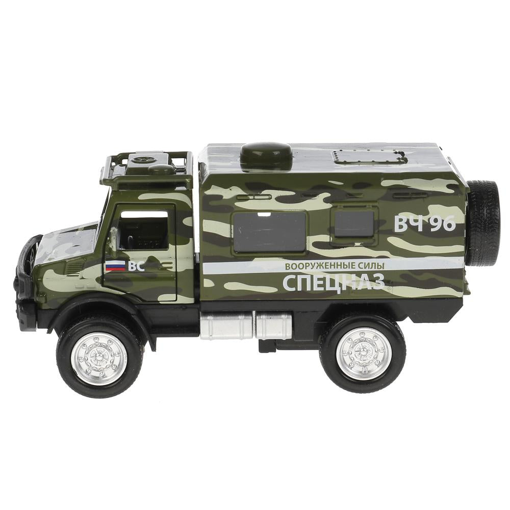 FY6066A-14SLMIL-GN306656 Машина металл свет-звук ГРУЗОВИК ВОЕННЫЙ КАМУФЛЯЖ 14 см, двери, зелен, кор.