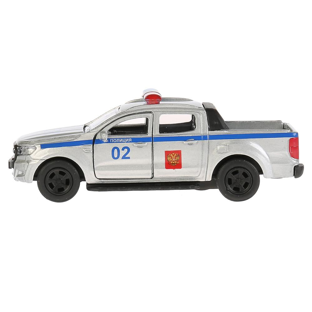 Машина металл FORD Ranger пикап полиция 12см, открыв. двери, инерц. в кор. Технопарк в кор.2*24шт
