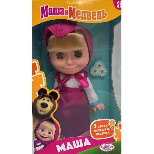 Кукла Маша и Медведь маша 25 см, озвуч, кор КАРАПУЗ в кор.18шт
