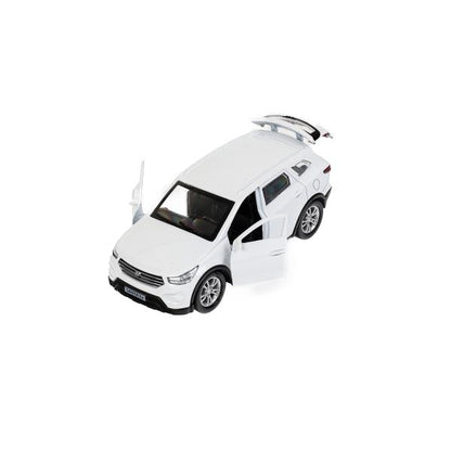 Машина металл HYUNDAI SANTAFE 12 см, двери, багаж, инерц, белый, кор. Технопарк в кор.2*36шт