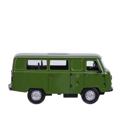 Машина металл свет-звук UAZ УАЗ 452, 18,5 см, св-зв, дв люк, баг, ин, зелен Технопарк в кор.2*18шт