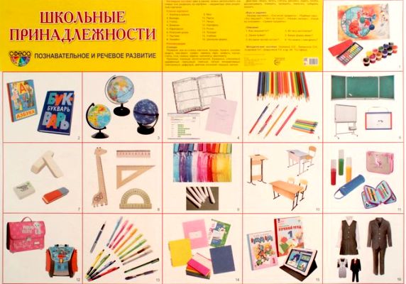 Демонстрационный плакат СУПЕР А2 Школьные принадлежности