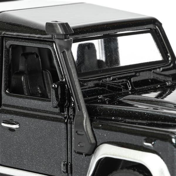 Машина металл LAND ROVER DEFENDER PICKUP 12 см, двери, багаж, черный, кор. Технопарк в кор.2*36шт