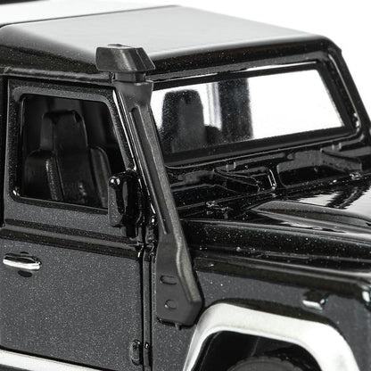 Машина металл LAND ROVER DEFENDER PICKUP 12 см, двери, багаж, черный, кор. Технопарк в кор.2*36шт