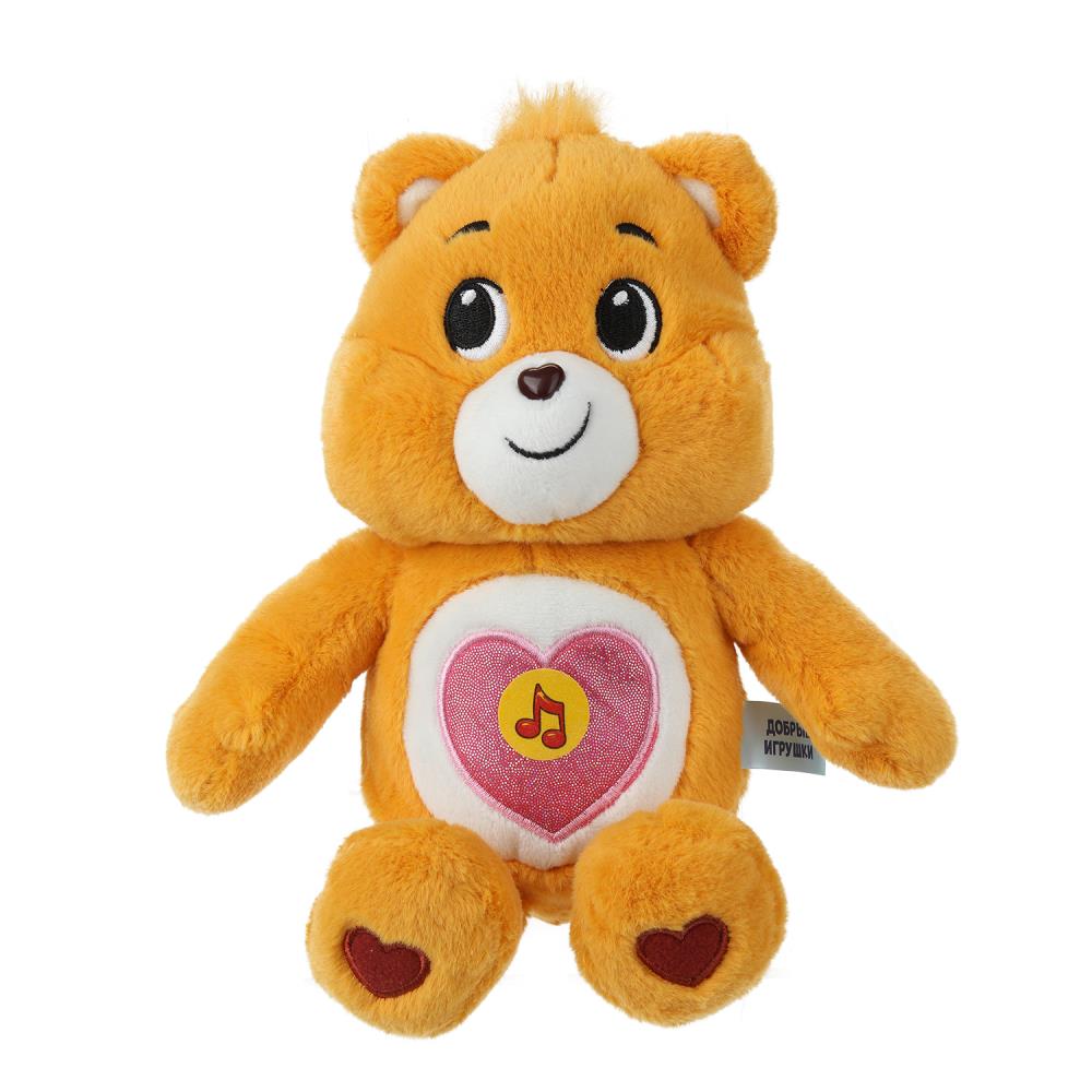 Игрушка мягкая мишка оранжевый 20см, озвуч. Добрые игрушки в кор.24шт
