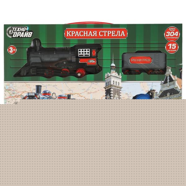 Железная дорога р/у, свет-звук, длина пути 304см, кор.40,9*32,1*6см ТЕХНОДРАЙВ в кор.2*18шт