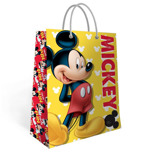 ND Play. Mickey Mouse Пакет подарочный большой (желтый с паттерном) 330*455*100 мм арт.298528