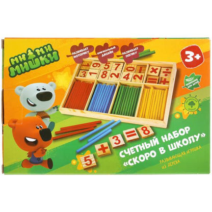Игрушка деревянная Ми-ми-мишки счетный набор Буратино в кор.120шт