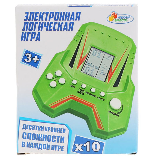Электронная логическая игра на бат. со звуком в русс. кор. 18,5*7*2,5см Играем вместе в кор.2*120шт