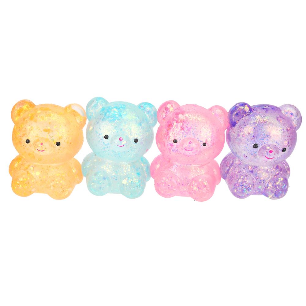 Супер Жим. Игрушка-антистресс "Блестяшки. Мишка" в ассорт.,дисплей, уп-12шт. арт.ZXL124040902-2-RU