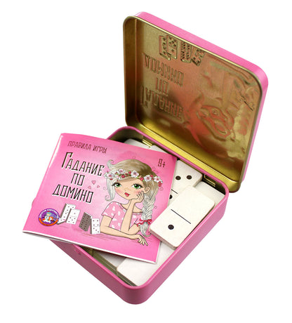 Игра настольная "Гадание по домино" (жестяная коробочка) в кор.42шт