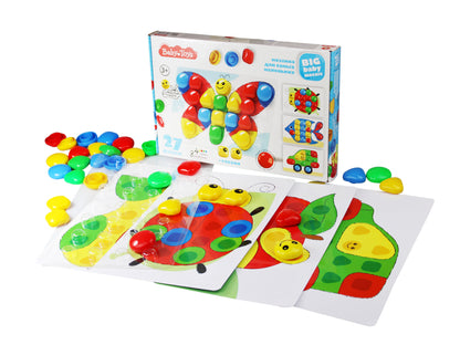 Мозаика для самых маленьких Baby Toys "Бабочка" d 40/4 цв (27 эл) nev кор
