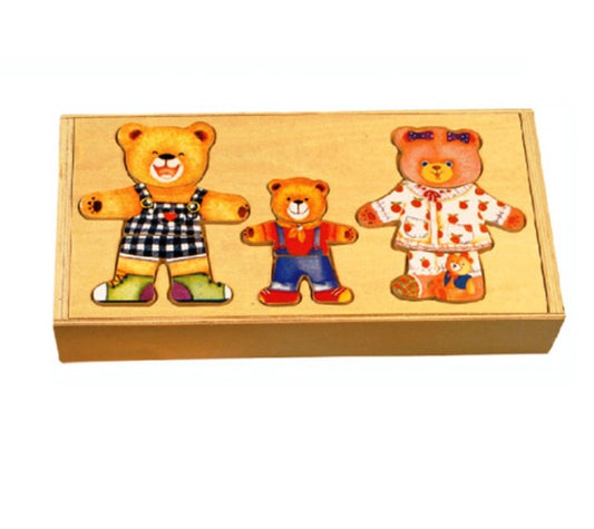 Развивающая деревянная игра-пазл " 3 мишки" арт.A79654-W1335-R
