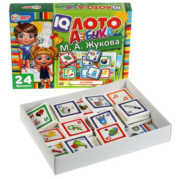Азбука. М. А. Жукова. IQ ЛОТО. 138х189х32мм. Умные игры в кор.24шт
