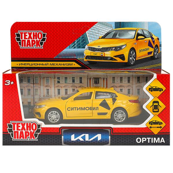 Технопарк. Модель "Kia Optima Ситимобил" 12 см металл двер, баг, инерц, желтый арт.OPTIMA-12TAX-CITI