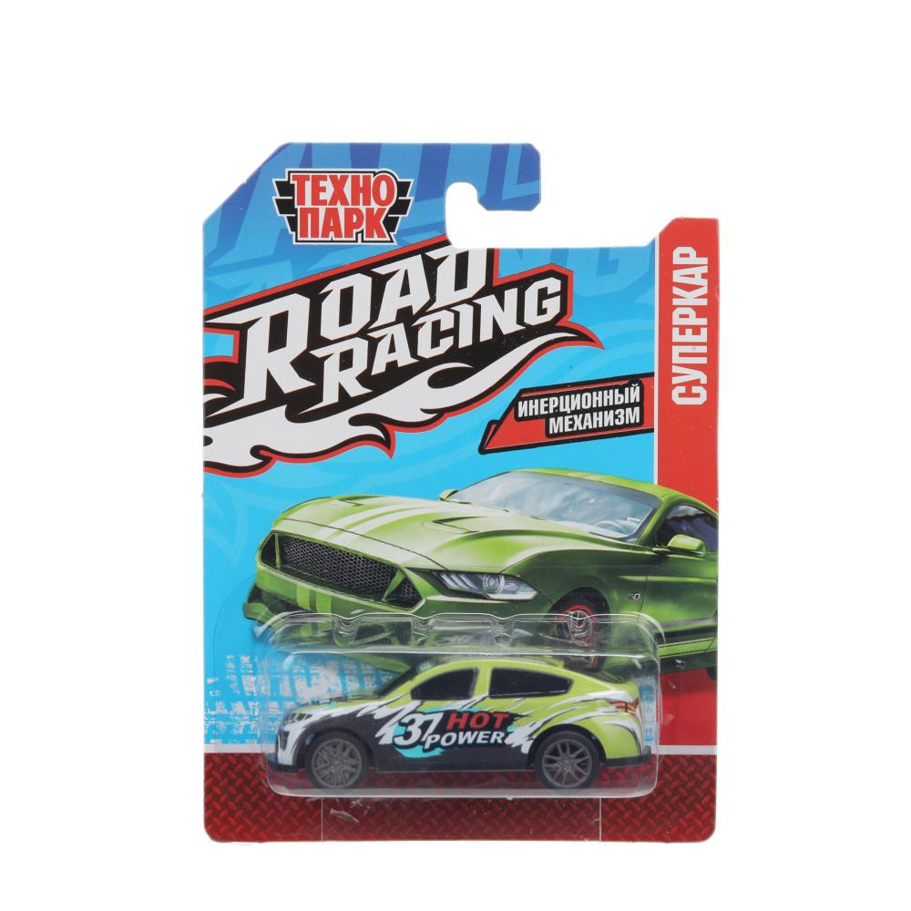 Машина металл ROAD RACING СУПЕРКАР 8 см, в ассорт, блист., инерц Технопарк в кор.4*180шт