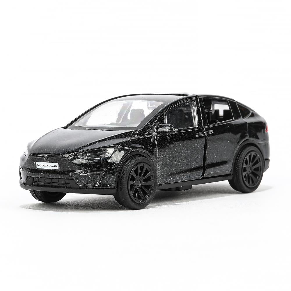 MODELX-12-BK Машина металл tesla model x plaid 12 см, двери, черн, кор. Технопарк в кор.2*36шт