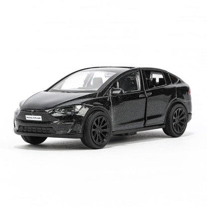 MODELX-12-BK Машина металл tesla model x plaid 12 см, двери, черн, кор. Технопарк в кор.2*36шт