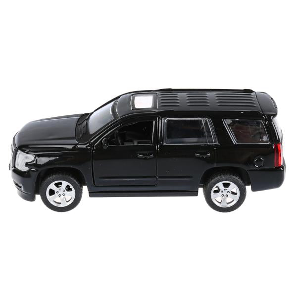 Машина металл CHEVROLET TAHOE длина 12 см, двери, багаж, инерц, черный, кор. Технопарк в кор.2*36шт