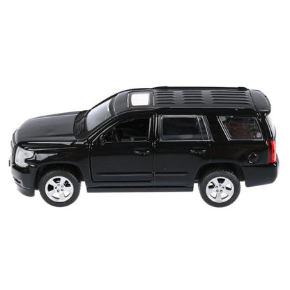 Машина металл CHEVROLET TAHOE длина 12 см, двери, багаж, инерц, черный, кор. Технопарк в кор.2*36шт