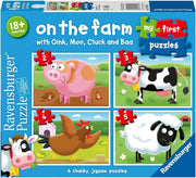 Ravensburger. Пазл карт. 4 в1 арт.07302 "Животные фермы"