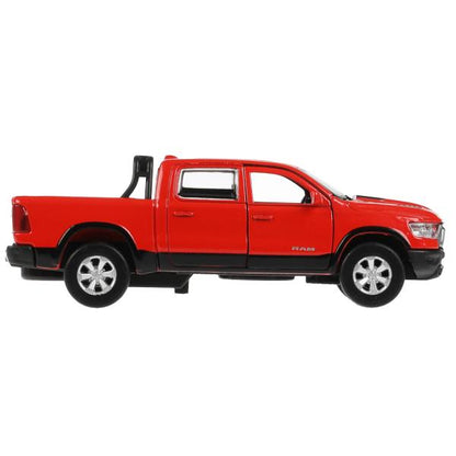 Машина металл DODGE RAM 1500 REBEL 13 см, двери, багаж, инер, красный, кор. Технопарк в кор.2*36шт