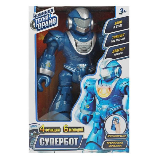 Робот на р/у супербот свет-звук, движение, кор.18,5*27*9,5см ТЕХНОДРАЙВ в кор.36шт