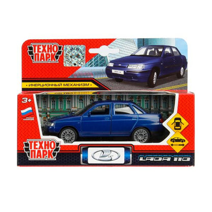 Машина металл LADA 110 12 см, двери, инерц., кор. Технопарк в кор.2*24шт