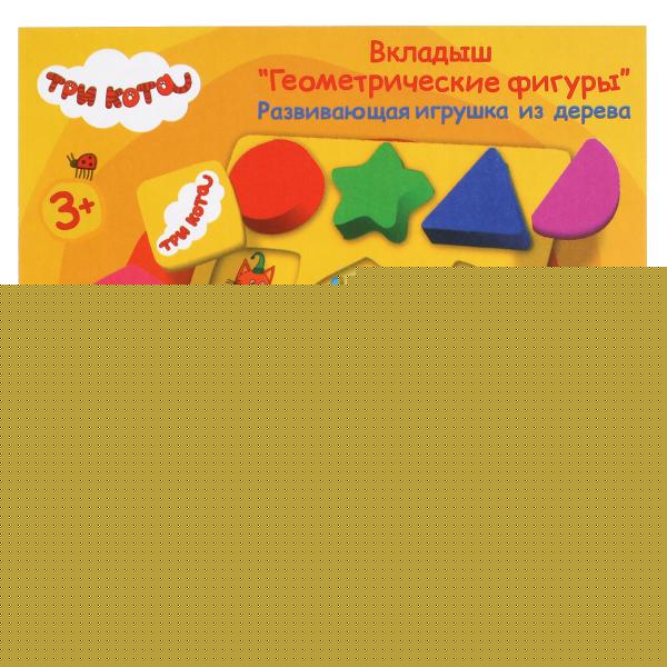 Игрушка деревянная Три Кота вкладыш геометрия 12,5*12,5 Буратино в кор.200шт