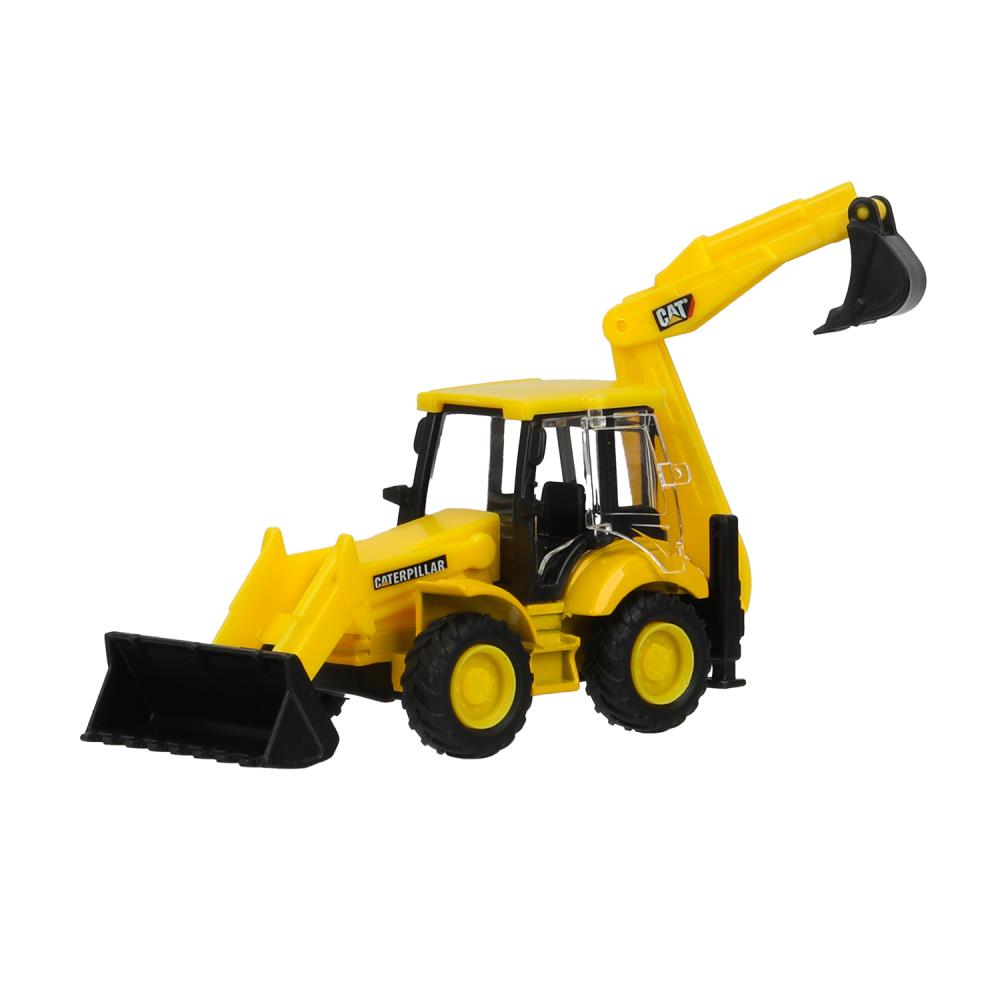 Машина металл caterpillar экскаватор-погрузчик, 15 см, дверь, инерция Технопарк в кор.2*24шт