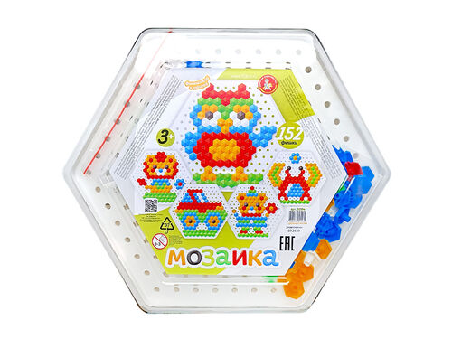 Мозаика шестигранная "Сова" 152 эл (шестигранная пласт.коробка)