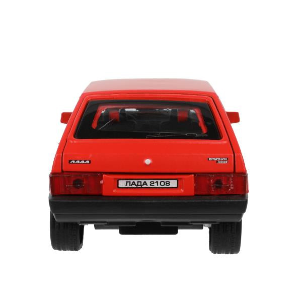 Машина металл LADA-2108 "СПУТНИК" МАТОВЫЙ 12 см, дв, баг, ин, красный, кор. Технопарк в кор.2*36шт