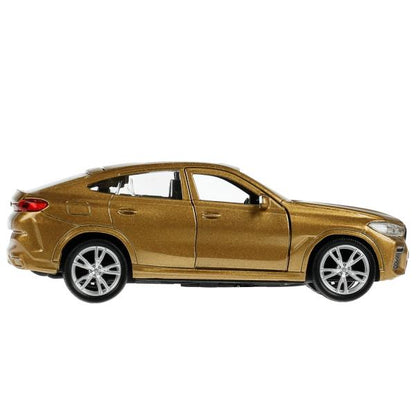 Машина металл BMW X6 длина 12 см, двери, багаж, инер, бежевый, кор. Технопарк в кор.2*36шт