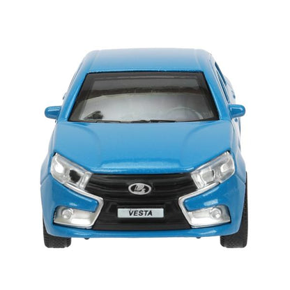 Машина металл LADA vesta 11,5 см, двери, синий, кор. Технопарк в кор.2*36шт