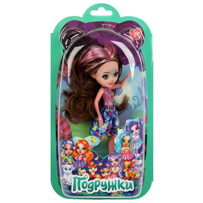 Кукла 15 см подружки, ноги сгиб, индюк, блист КАРАПУЗ в кор.2*72шт