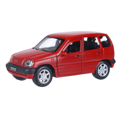 Машина металл LADA NIVA длина 12 см, двери, багаж, инерц, красный, кор. Технопарк в кор.2*36шт