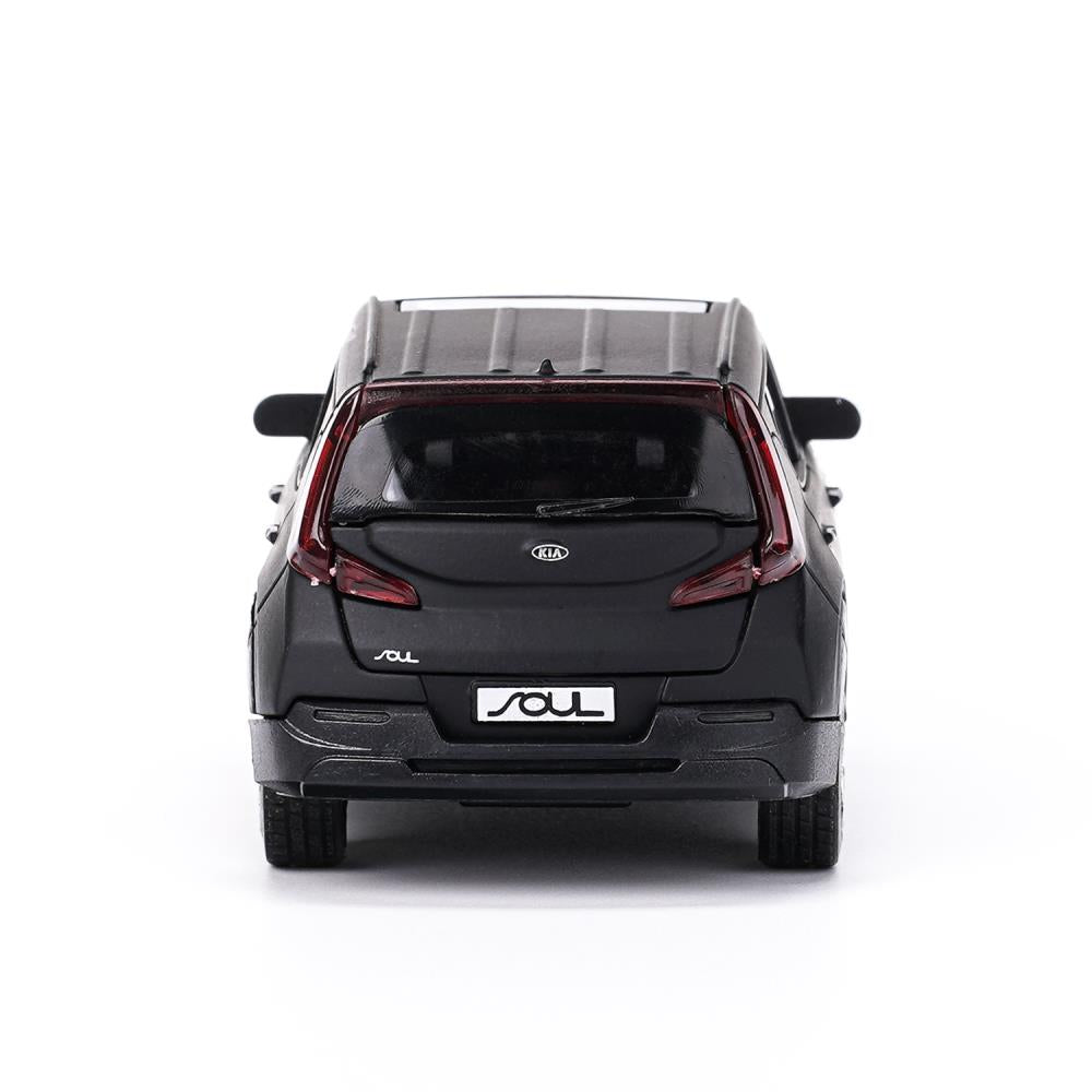 Машина металл свет-звук KIA soul 12 см, двер, инер, черный МАТОВЫЙ, кор. Технопарк в кор.2*36шт